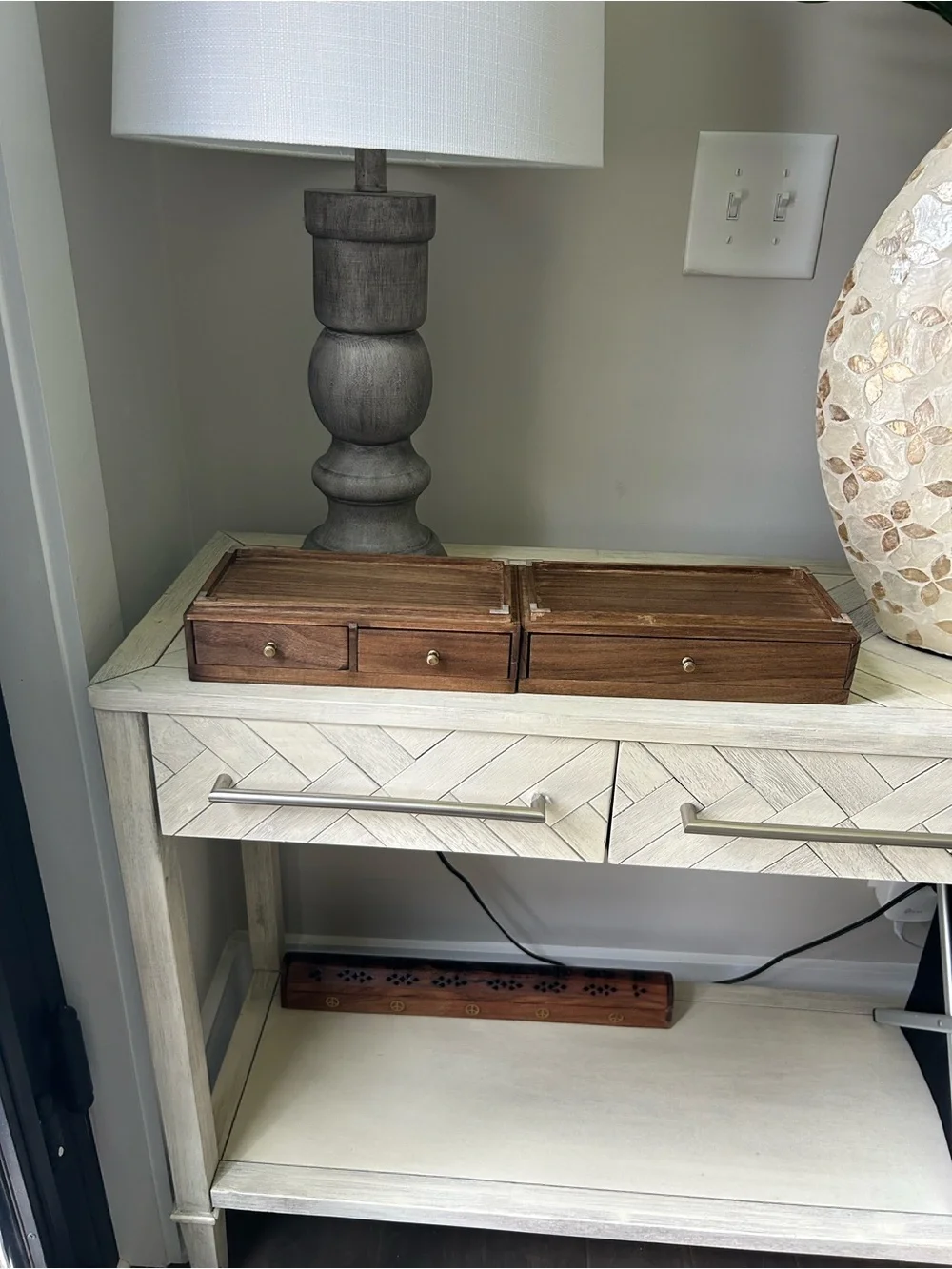 Wooden Jewelry Organizer Box in Brown